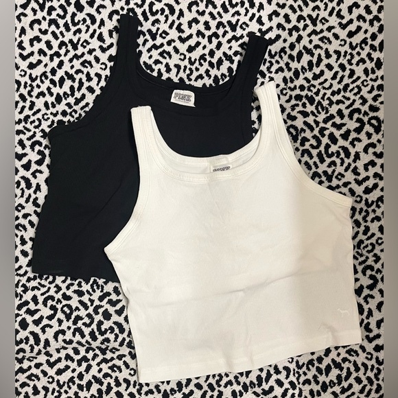 PINK Victoria's Secret Tops - PINK cropped ribbed bra tank (2)